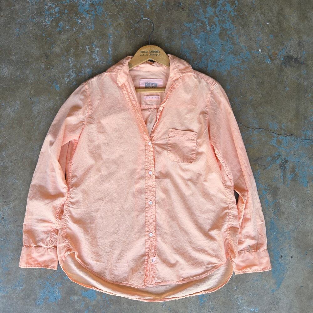 Grayson The Hero Button Up Shirt Size XS 01 Peach Pink Long Sleeve 100% Cotton